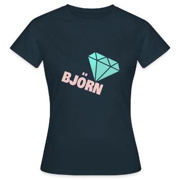 Björn als Edel - Frauen T-Shirt - Navy - Vorne - AI Model Female 172 dark (172cm)