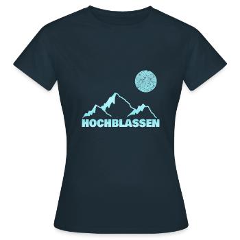 Bergsport Hochblassen - Frauen T-Shirt - Navy - Vorne - AI Model Female 172 dark (172cm)