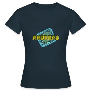 Anniversaire Andreas - T-shirt Femme - marine - Devant - AI Model Female 172 dark (172cm)