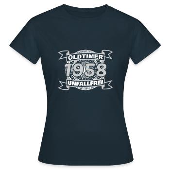 1958 sans accident - T-shirt Femme - marine - Devant - AI Model Female 172 dark (172cm)