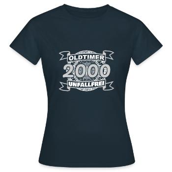 2000 2000 - Frauen T-Shirt - Navy - Vorne - AI Model Female 172 dark (172cm)