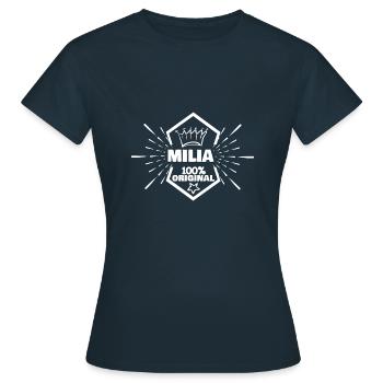 Milia as a first name - Women's T-Shirt - navy - Front - AI Model Female 172 dark (172cm)