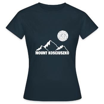 Bergsport kosciuszko - Frauen T-Shirt - Navy - Vorne - AI Model Female 172 dark (172cm)