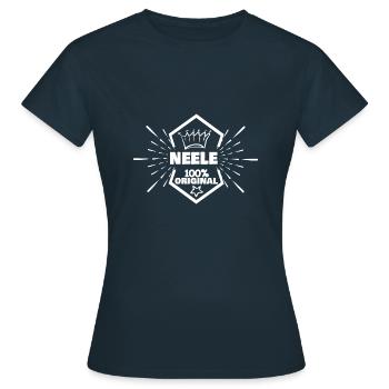 First name Neele - Women's T-Shirt - navy - Front - AI Model Female 172 dark (172cm)