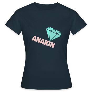 Edel Anakin - Frauen T-Shirt - Navy - Vorne - AI Model Female 172 dark (172cm)
