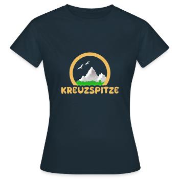 Kreuzspitze as a trekking - Women's T-Shirt - navy - Front - AI Model Female 172 dark (172cm)