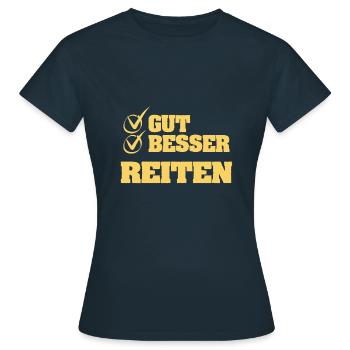 Gut Besser reiten - Frauen T-Shirt - Navy - Vorne - AI Model Female 172 dark (172cm)