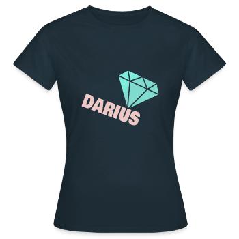 Darius als Edel - Frauen T-Shirt - Navy - Vorne - AI Model Female 172 dark (172cm)