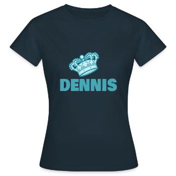 Vorname Dennis - Frauen T-Shirt - Navy - Vorne - AI Model Female 172 dark (172cm)