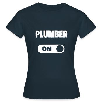 On plumber as a plumber - Women's T-Shirt - navy - Front - AI Model Female 172 dark (172cm)