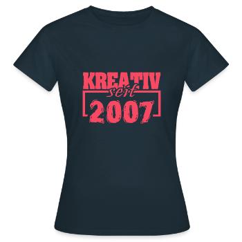 seit 2007 - Frauen T-Shirt - Navy - Vorne - AI Model Female 172 dark (172cm)