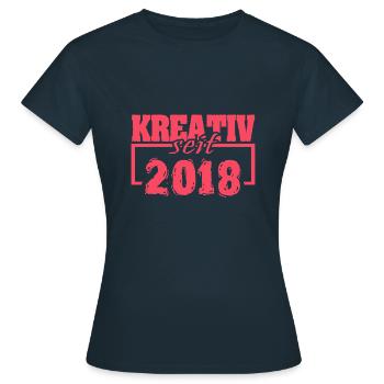 seit 2018 - Frauen T-Shirt - Navy - Vorne - AI Model Female 172 dark (172cm)