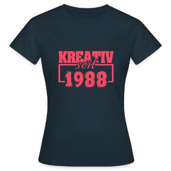 Witzig 1988 - Frauen T-Shirt - Navy - Vorne - AI Model Female 172 dark (172cm)