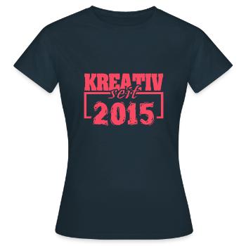 seit 2015 - Frauen T-Shirt - Navy - Vorne - AI Model Female 172 dark (172cm)