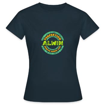 Perfekt Alwin - Frauen T-Shirt - Navy - Vorne - AI Model Female 172 dark (172cm)