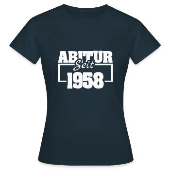 Abiturient 1958 - Frauen T-Shirt - Navy - Vorne - AI Model Female 172 dark (172cm)