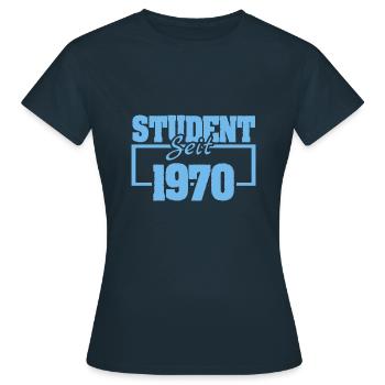 seit 1970 - Frauen T-Shirt - Navy - Vorne - AI Model Female 172 dark (172cm)