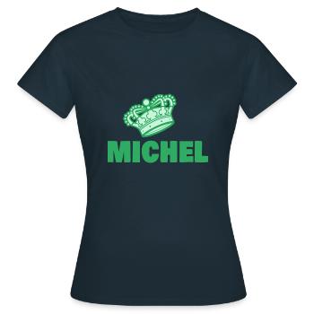 Vorname Michel - Frauen T-Shirt - Navy - Vorne - AI Model Female 172 dark (172cm)