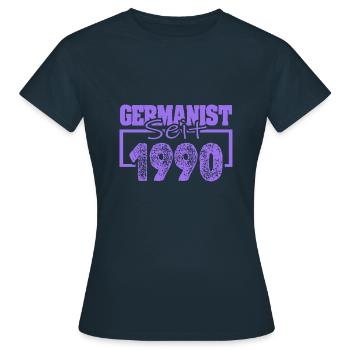 Studi 1990 - Frauen T-Shirt - Navy - Vorne - AI Model Female 172 dark (172cm)