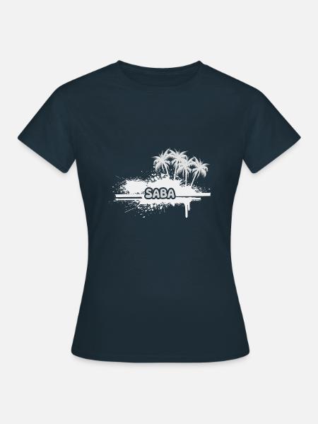 Urlaub Saba - Frauen T-Shirt - Navy