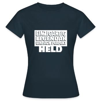 Held - Frauen T-Shirt - Navy - Vorne - AI Model Female 172 dark (172cm)