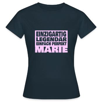 Marie - Frauen T-Shirt - Navy - Vorne - AI Model Female 172 dark (172cm)