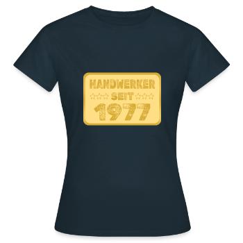 seit 1977 - Frauen T-Shirt - Navy - Vorne - AI Model Female 172 dark (172cm)