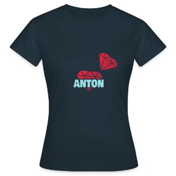 Edel Anton - Frauen T-Shirt - Navy - Vorne - AI Model Female 172 dark (172cm)