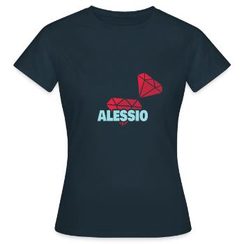 Alessio als Kostbar - Frauen T-Shirt - Navy - Vorne - AI Model Female 172 dark (172cm)