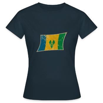 St Vincent und die Grenadinen - Frauen T-Shirt - Navy - Vorne - AI Model Female 172 dark (172cm)