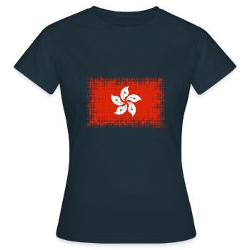 Drapeau pour Hong Kong Hong Kong Pays - T-shirt Femme - marine - Devant - AI Model Female 172 dark (172cm)