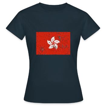 Flagge für Hongkong Hongkong Land - Frauen T-Shirt - Navy - Vorne - AI Model Female 172 dark (172cm)