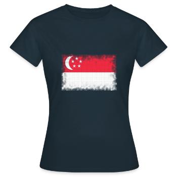 Geschenk für Singapur - Frauen T-Shirt - Navy - Vorne - AI Model Female 172 dark (172cm)