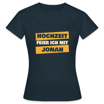 Geschenk für Jonah - Frauen T-Shirt - Navy - Vorne - AI Model Female 172 dark (172cm)