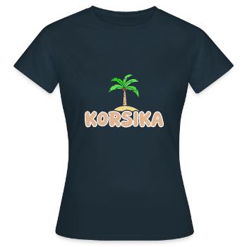 Korsika - Frauen T-Shirt - Navy - Vorne - AI Model Female 172 dark (172cm)
