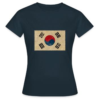 Corée du Sud - T-shirt Femme - marine - Devant - AI Model Female 172 dark (172cm)