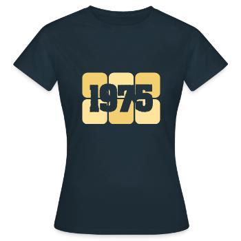 Born in 1975 - Women's T-Shirt - navy - Front - AI Model Female 172 dark (172cm)