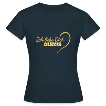 Alexis als LiebeDich - Frauen T-Shirt - Navy - Vorne - AI Model Female 172 dark (172cm)