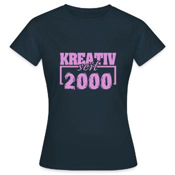 2000 2000 - Frauen T-Shirt - Navy - Vorne - AI Model Female 172 dark (172cm)