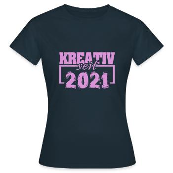 2021 - Women's T-Shirt - navy - Front - AI Model Female 172 dark (172cm)