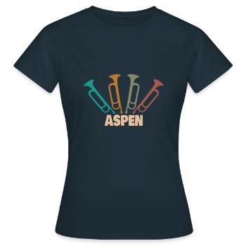 Prénom Aspen - T-shirt Femme - marine - Devant - AI Model Female 172 dark (172cm)