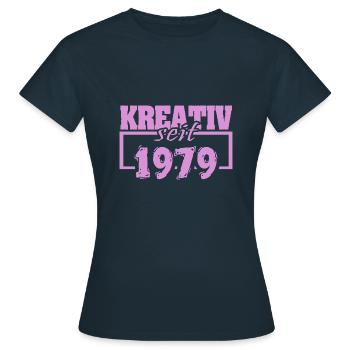 1979 - Women's T-Shirt - navy - Front - AI Model Female 172 dark (172cm)