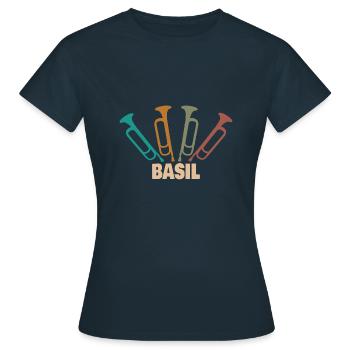 Gift for Basil - Women's T-Shirt - navy - Front - AI Model Female 172 dark (172cm)