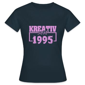 1995 - Frauen T-Shirt - Navy - Vorne - AI Model Female 172 dark (172cm)