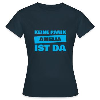 Vorname Amelia - Frauen T-Shirt - Navy - Vorne - AI Model Female 172 dark (172cm)