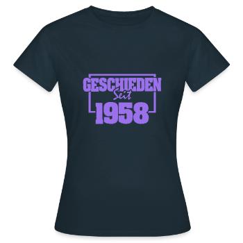 1958 - Frauen T-Shirt - Navy - Vorne - AI Model Female 172 dark (172cm)