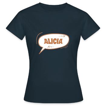 Alicia als Alicia - Frauen T-Shirt - Navy - Vorne - AI Model Female 172 dark (172cm)