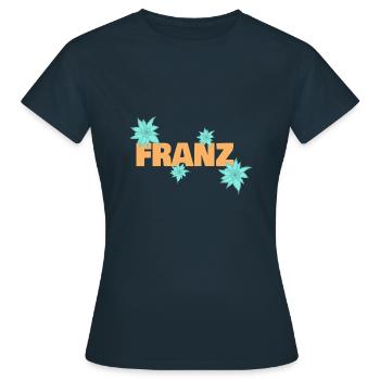 Edelweiß Franz - Frauen T-Shirt - Navy - Vorne - AI Model Female 172 dark (172cm)