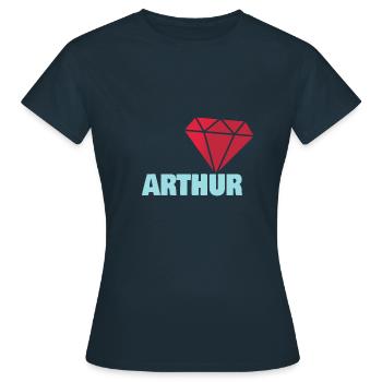 Edel Arthur - Frauen T-Shirt - Navy - Vorne - AI Model Female 172 dark (172cm)