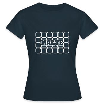 Men's name Malte - Women's T-Shirt - navy - Front - AI Model Female 172 dark (172cm)